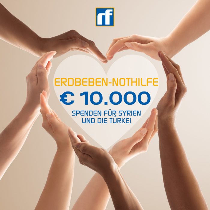 Erdbeben-Nothilfe 10.000 € Rudolf Fritz spendet für Syrien und die Türkei