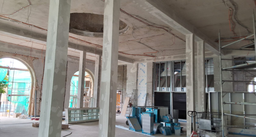 Baustelle, Innenansicht, Elektroinstallationsarbeiten